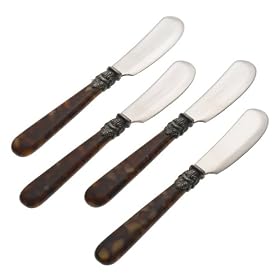 Rosanna Tortoise Napoleon Paté Knives, Set of 4 by Rosanna