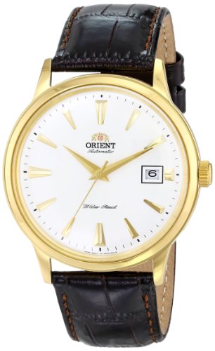 Orient Men s FER24003W0 Bambino Stainless Steel Watch with Brown Band