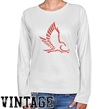 NCAA Hartford Hawks Ladies White Distressed Logo Vintage Long Sleeve Classic Fit Tee