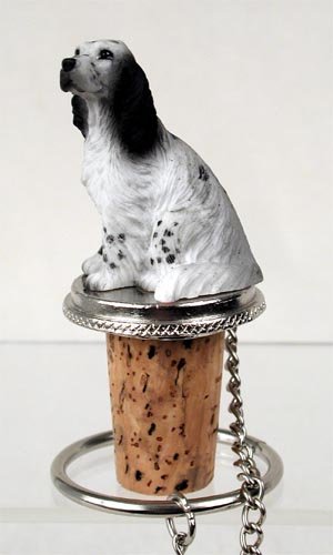 Gifts For Wine Lovers:English Setter Blue Belton Wine Bottle Stopper - DTB84A