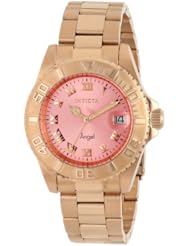 Invicta Womens 14369 Angel Analog Display Swiss Quartz Rose Gold Watch