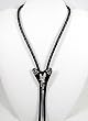 Silver Eagle Bolo Tie on Black