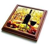 Fruit Food - Wine Bread Cheese Grapes - Trivets