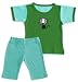 Baby : Pixel Organics 100% Certified Organic Cotton Crew Tee Shirt and Yoga Pant in "Spring and Sky" 12 to 18 month with Kitty Graphic