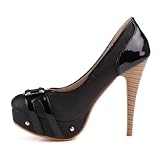 Produkt-Bild: Damen Schuhe, PUMPS, HIGH HEELS PLATEAU STILETTO, YK2135, Synthetik in hochwertiger Leder Optik und Lack Leder Optik