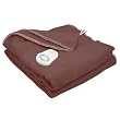 Sunbeam Dynasty Cuddle-Up Fleece Heated Throw Electric Warming Blanket, Walnut/Celadon