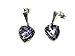 Sterling Silver Marcasite Amethyst CZ Heart title=