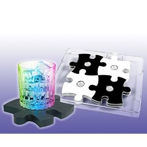 Light Show Coasters and Serving Tray Set - Puzzle Pieces by Can You Imagine