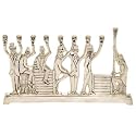 Alef Judaica M11018 Silver-Plated Menorah - L chaim