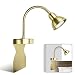 Solfres Innovative Design Headboard Reading Light. No Drilling. Golden Reading Lights forÂ BooksÂ inÂ Bed. Dimmable LED Book Reading Lamp with Bulb. MovableÂ &Â Flexible, Gold