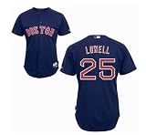 Mike Lowell Jersey? Boston Red Sox 25 Lowell Cool Base Blue Jerseys (L/50)