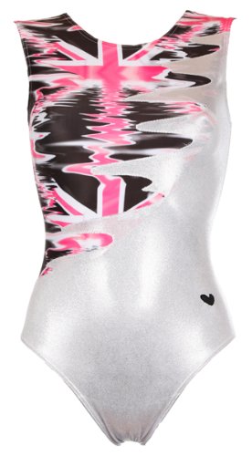 Gymnastics Leotard Union Jack Shimmer Foiled Lycra - 9-10 Years