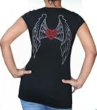 Angel Wings Rhinestone Short Sleeve Maternity Shirt