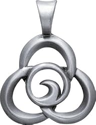 BICO AUSTRALIA JEWELRY (E123) TRILOGY - INTERWINING OF THE HEART MIND & SPIRIT - Comes with a Generic 18 inch (to 20in) Adjustable 4mm Black Rubber Necklace.