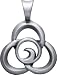 BICO AUSTRALIA JEWELRY (E123) TRILOGY - INTERWINING OF THE HEART MIND & SPIRIT - Comes with a Generic 18 inch (to 20in) Adjustable 4mm Black Rubber Necklace.