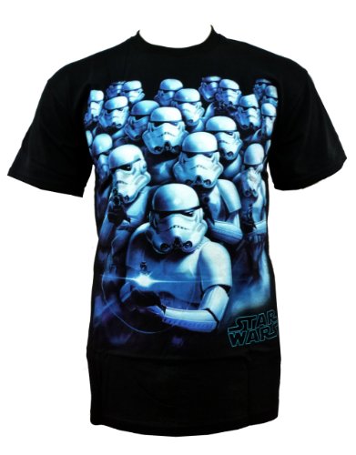 Star Wars Cool Blue Storm Black T-Shirt, (Large, Chest 42 – 44″)