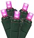 Set of 100 LED Pretty in Pink Wide Angle Christmas Lights - Green Wire