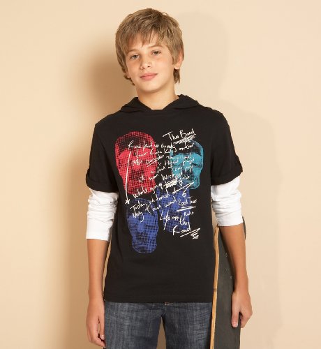 Pure Cotton Hooded Skull Print Top