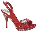 Slingback High Heel Rhinestone Party Dress Platform Sandals Red , 5-10