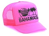 Neon Bahamas Mesh Trucker Hat Cap 80's