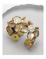 Flower Cuff Bracelet In Brass