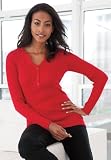 Jessica London Plus Size Ribbed Long Sleeve Henley