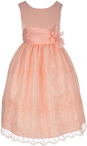 Rosenau Big Girls' "Autumn Flowers" Dress - peach, 7