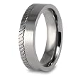 Grooved Flat Polished Titanium Ring (6mm) - Sizes 6-13