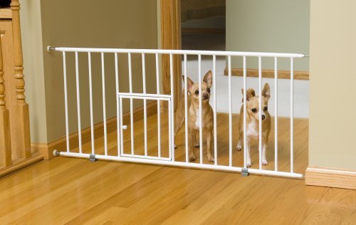 Carlson 0680PW Mini Gate with Pet Door, White