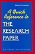 A Quick Reference to The Research Paper