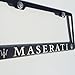Matte Black Laser Engraved Maserati Stainless Steel USA License Plate Frame With Engraved Steel Logo Screw Cap Combo 12.25