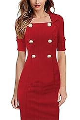 Elbow Length Sleeves Square Neck Cotton  Dress