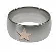 316L Stainless Steel Laser Cut Ring with Matte finish - Star - Width: 10mm (Sizes 9-13)stone - Width: 7mm (Sizes 8-12)