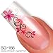 Nailart NAIL TATTOO STICKER - blossom / ornament - pink / black