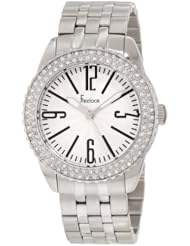 Freelook Womens HA5339M-9 Silver Band White With Silver Shadow Dial Swarovski Bezel Watch