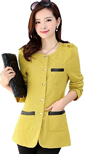 レディース 春物 秋物 春コーデ スーツジャケット ラウンドネック シングルブレスト オシャレ フェミニン Aライン 前開き ポケット シンプル 上品 清楚 エレガント フォーマル 入学式 OL デート およばれ 女子会 トレンド 選べる4色 サイズ豊富 Mサイズから4XLサイズまで オリジナルアクセサリー付属 UJA346