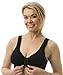 Carole Martin Full-Freedom Front Closure Wireless Cotton Bra-36 Black