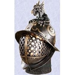 Knight's Gothic Dragon Helmet Light/lamp Sculpture