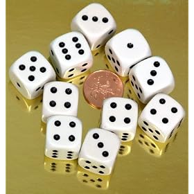 Dice, spot-pack of 10 x 22mm. diameter-00566