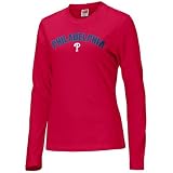 Nike - Nike Philadelphia Phillies Red Ladies Classic Logo Long Sleeve T-shirt