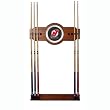 NHL New Jersey Devils 2 piece Wood and Mirror Wall Cue Rack