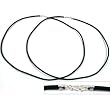 Leather Cord Necklaces Black 18" 2Pcs