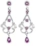Platinum Plated Sterling Silver Amethyst Chandelier Earrings