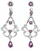 Platinum Overlay Sterling Silver Amethyst Chandelier Earrings