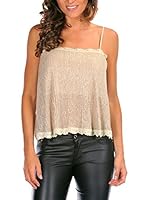 Bleu Marine Top Petra (Beige)