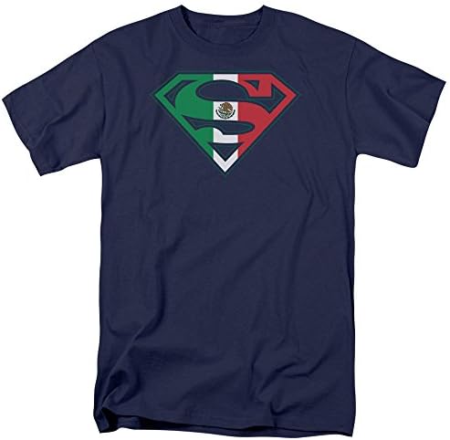 DC COMICS SUPERMAN "MEXICAN SHIELD" LICENSED BLACK COTTON TEE, Small