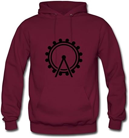 Custom Burgundy Women Hot Large Unique Ferris Wheel Cotton Hoody