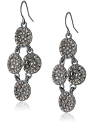 Kenneth Cole New York "Pave Item Boost" Hematite Pave Circle Chandelier Drop Earrings