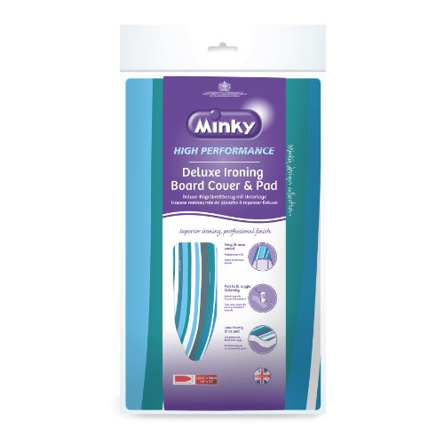 Minky PP06004100 Deluxe Ironing Board Cover, Fits Boards up to 48 by 15-Inch, Horizontal Curved Stripes Design