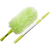 Pure Care Microfiber Duster with Extension Pole, Flexible, Bendable, Washable, Lint Free, Hypoallergenic Large Microfiber Head, Includes Lightweight Telescopic Pole, Saves Time & Money (colors may vary)